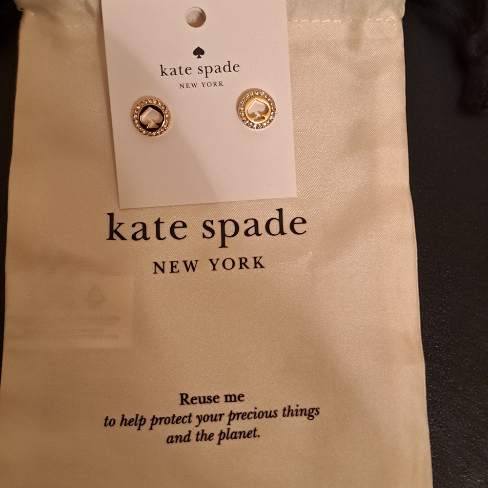 Kate Spade Gold and Black Circle Stud Earrings